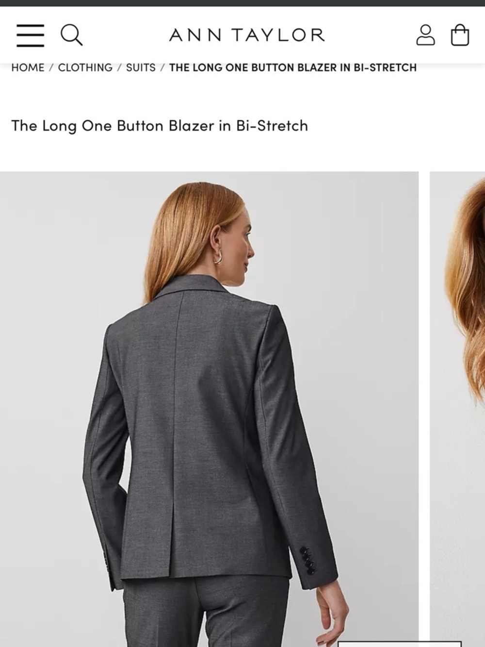 Ann Taylor Bi-Stretch Suit in Dark Grey - Picture 2 of 6